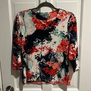 JM Collection Petite Floral Shirt